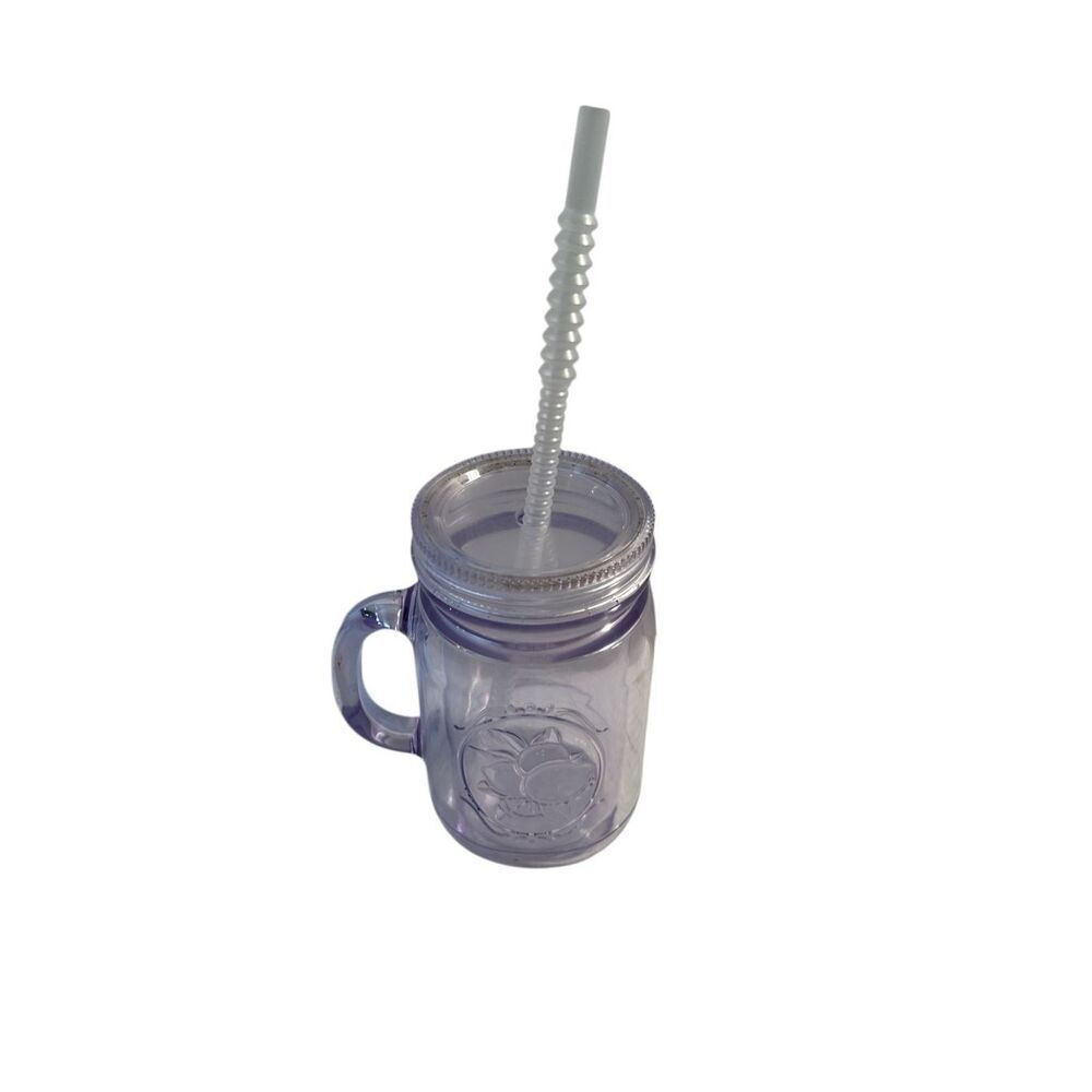 Aladdin Mason‎ Jar 20 oz with added flex straw clear color